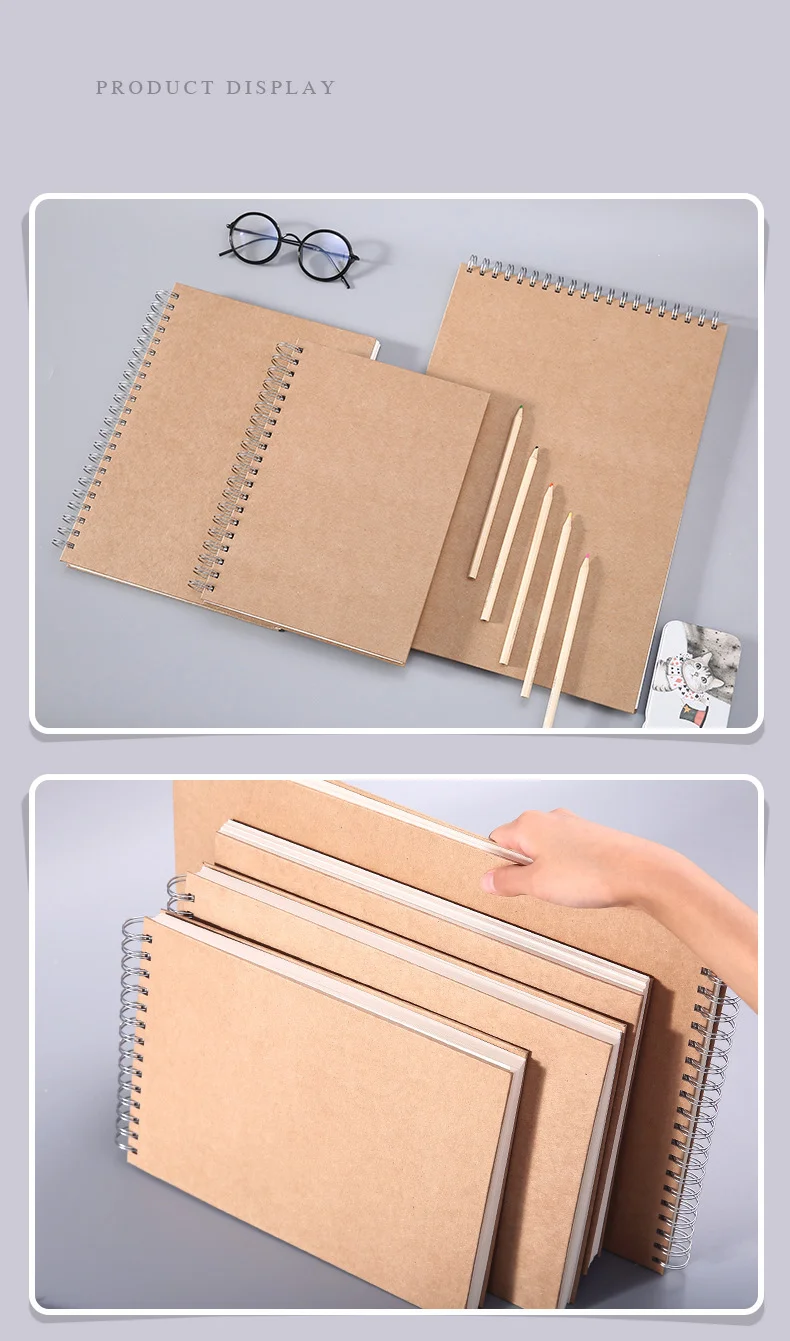 A4/8k/16k Sketchbook (160 Gsm) Upturn Spiral - Temu