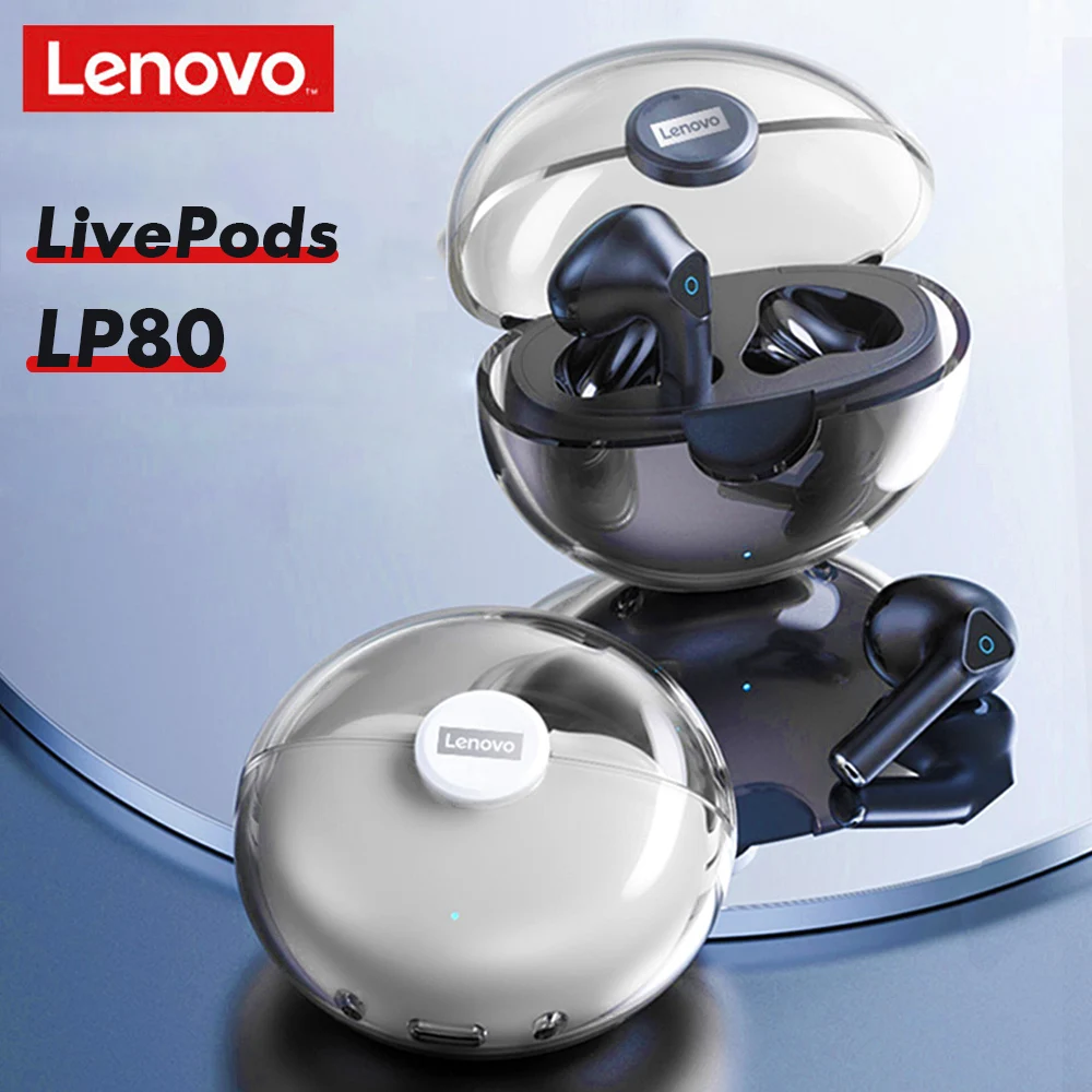 Новые наушники Lenovo LivePods LP80 BT 5 0 настоящие Беспроводные стереонаушники с ENC