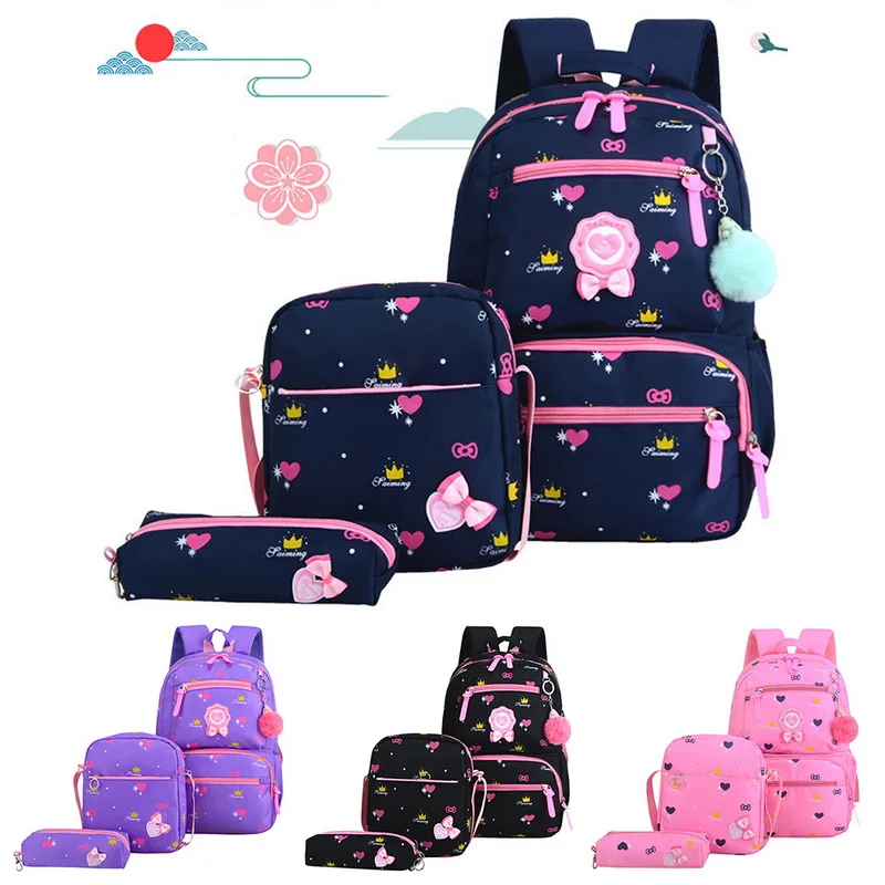 Школьные сумки 3 шт./компл. школьные рюкзаки для девочек рюкзаки школьная сумка для подростков милые детские рюкзаки с бабочкой