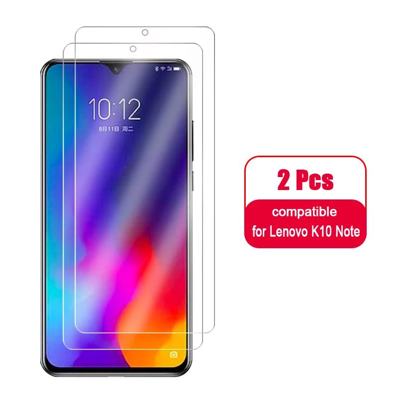 For Lenovo K10 Note 2 шт закаленное стекло для lenovo K10 Note/K10 Plus, защита экрана 2.5D 9 H, закаленное стекло для lenovo A6 Note, защитная пленка - Цвет: For Lenovo K10 Note