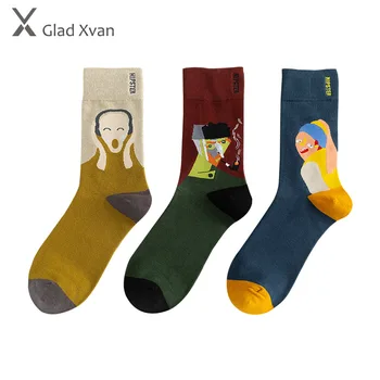 

Autumn And Winter New Style Socks Harajuku-Style Personalized & Creative South Korea Contrast Color Pure Cotton Socks Stoc