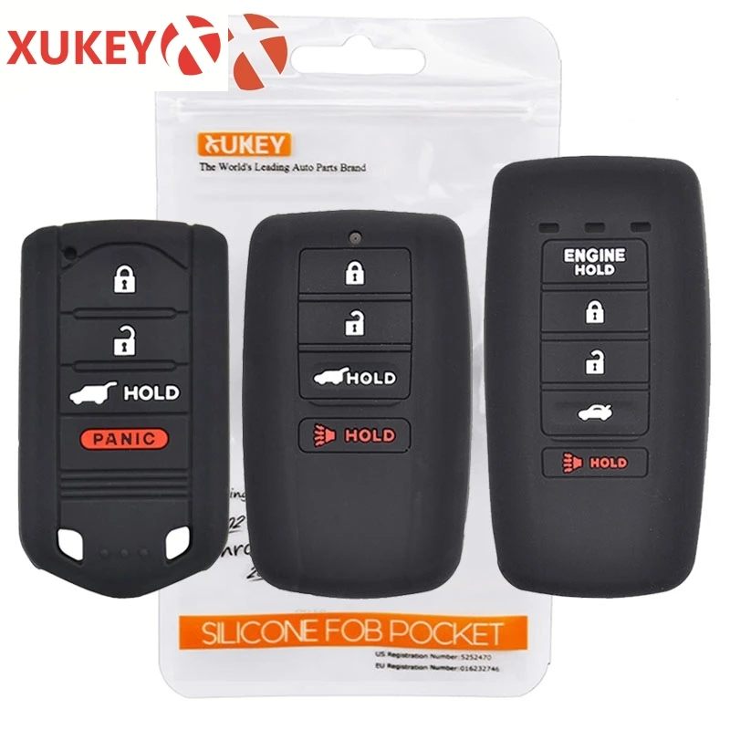 with Engine Hold 2 Pieces 5 Buttons Soft Silicone Smart keyless Remote Key Fob case Cover for 2019 2018 2017 Acura MDX RDX RLX ILX TLX KR537924100 Royalfox TM Black+red 