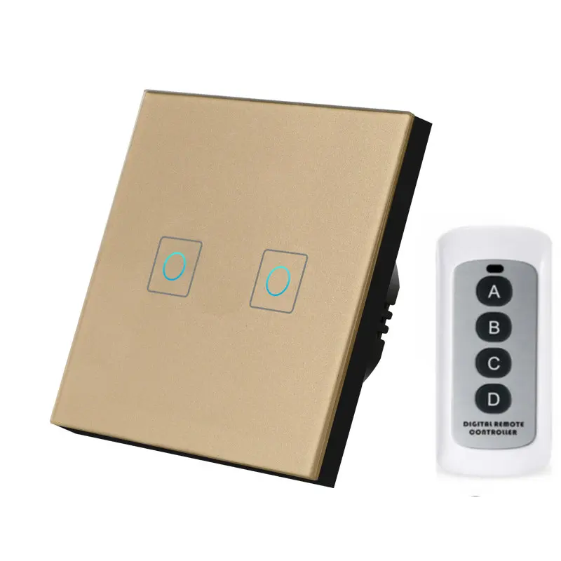 

EU Standard Wall Light Touch Switch Wireless Remote Control Light Switch Glass Panel Smart Switch Free Shipping