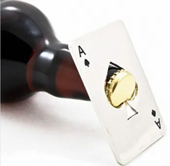 

Poker Playing Card Ace of Spades Bar Tool Soda Beer Bottle Cap Opener Gift