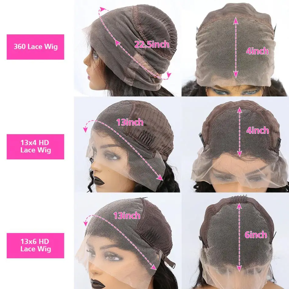 30 40 Inches Bone Straight HD Lace Front Human Hair Wigs For Women Pre Plucked 13x6 Lace Frontal Wigs 360 Brazilian Closure