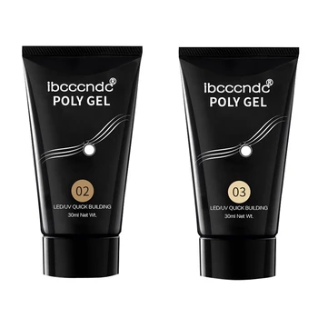 

Ibcccndc 2Pcs 30Ml Poly Gel Long-Lasting Finger Nail Crystal Jelly Camouflage Uv Lamp Extension Gel Uv&Led Lamp Acrylic - 03 & 0