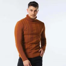 Men's Turtleneck Casual Knitwear Spring and Autumn 2021 Basic Base Shirt Men's Pure Color Pullover Harajuku Knitted Sweater Men