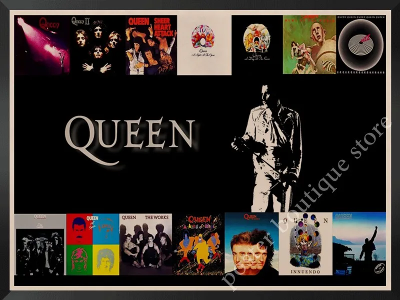 Queen Band музыкальный плакат на крафт-бумаге Фредди Меркьюри, Brian мая винтажная Высококачественная декоративная роспись стены стикер - Цвет: 11