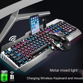 

chargeable Wireless bluetooth Mechanical Keyboard Switch Gaming Keyboard Detachable Cable WCG Gaming Keyboard Free mouse