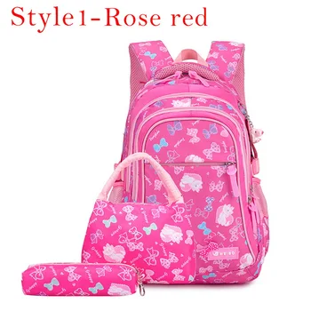 

6-12 Year Old child's School Bag Set for Girl Fashion Dot Cute Bow School Backpack Starting School for Girl