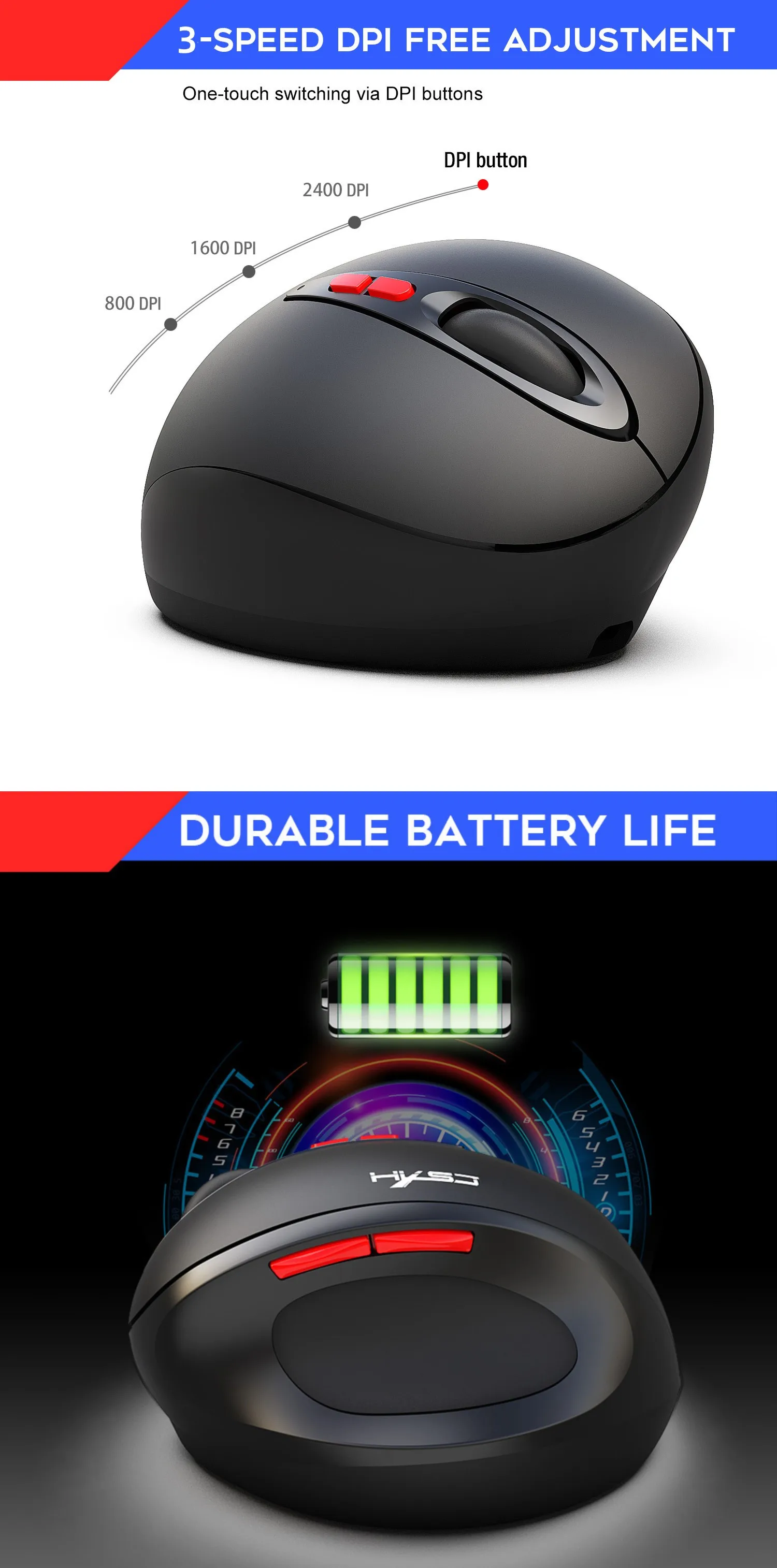 2,4G беспроводная мышь, 7 клавиш, эргономичная геймерская мышь, версия AA, игровая мышь, подходит для ПК, ноутбука, компьютера, ноутбука