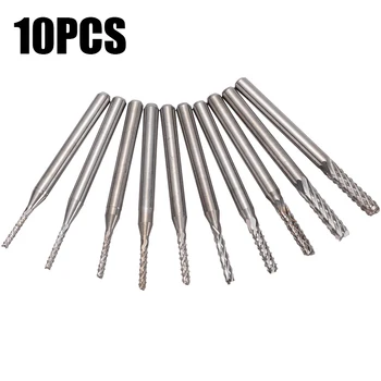 

New 1.3-3.175mm End Mill Rotary Burr Tool PCB CNC Engraving Milling Cutter Professional Tungsten Steel Sliver Corn Milling Tools