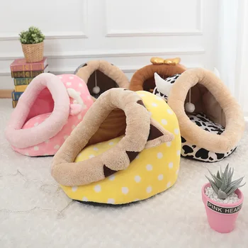 

Pet Cat Bed Indoor Kitten House For Cat Warm Small Dogs Bed Nest Cat Cave Cute Sleeping Mats Cats Pet Products All Seasons
