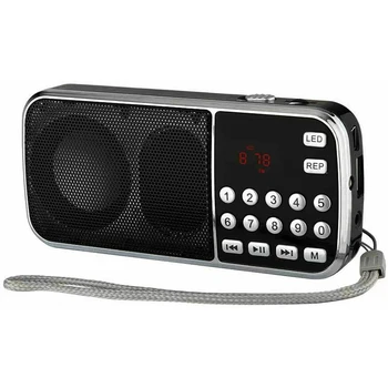 

L-088 Mini MP3 Music Player Speaker with LED Flashlight Auto Scan FM Radio Receiver Support TF/SD/USB