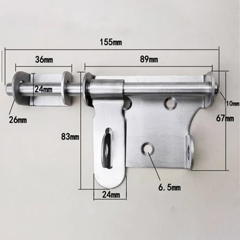 

Stainless Steel Lock Latch Heavy Duty Slide Bolt Metal Doors Gates Hardware Home