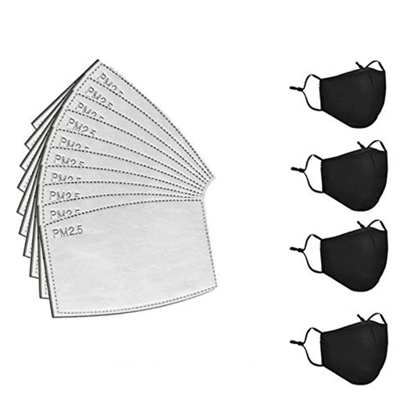 

PM 2.5 Masks,5 Layers Black Activated Carbon Replaceable Mask Replacement Dust Masks Parts