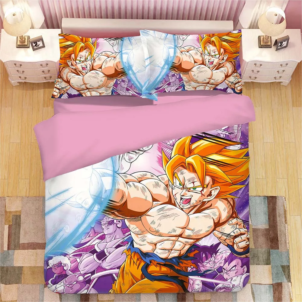 DRAGON BALL Z 3D комплект постельного белья Сон Гоку Вегета пододеяльник наволочки Dragon Ball Утешитель комплекты постельного белья постельное белье - Цвет: 8
