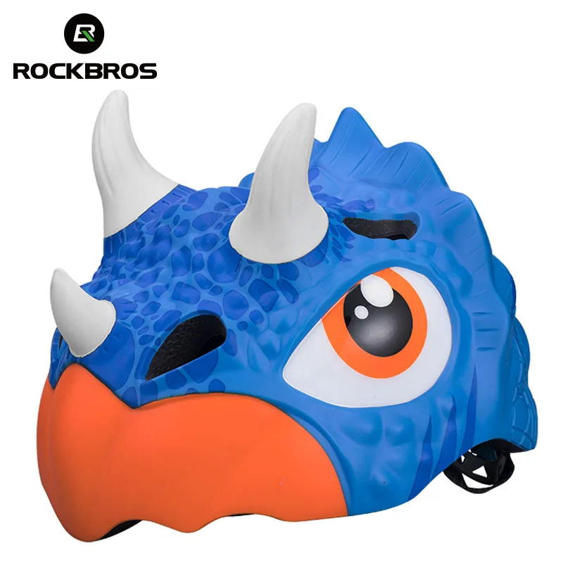 ROCKBROS, велосипедный велосипед, Мультяшные спортивные детские шлемы, защитные детские шлемы для малышей, шкив, динозавр, для мальчиков и девочек, велосипедные шлемы