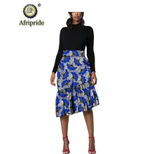 AFRIPRIDE африканская Дашики эластичная весна лето цветочный принт Высокая талия принт плиссированные колено пляжная юбка для женщин S1927001