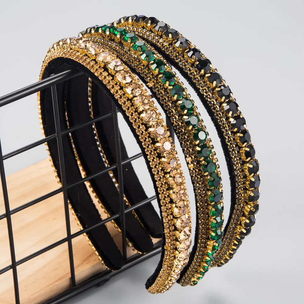 

New colorful elegant gradient flash diamond sparkling hair band fashion crystal shine female headband fashion party gift