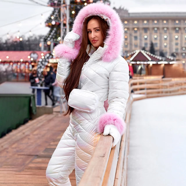 Mono deportivo impermeable con cuello extraíble para Mujer, traje de esquí  con cremallera para deportes al aire libre, invierno - AliExpress