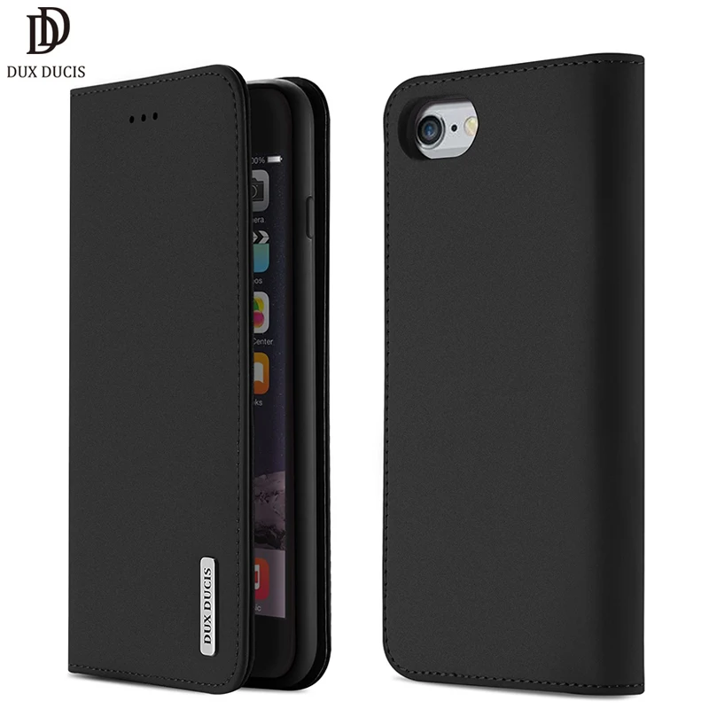 DUX DUCIS Genuine Leather Wallet Case for iPhone 8 7 Xs Vintage <br />Magnetic Flip Cover for iPhone Xs Max XR X 7 8 6s 6 Plus Coque-in Wallet<br /> Cases from Cellphones