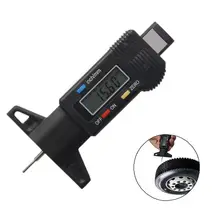 

Tire Repair Tools Black Digital Depth Measurer Gauge Tyre Tread Brake Pad Shoe Caliper LCD Display 0-25.4mm/0.01 Car Accessories