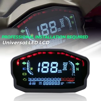 

Universal Motorcycle Tachometer Hour Speedometer Gear Indicator Meter LCD Digital Backlight Speedometer