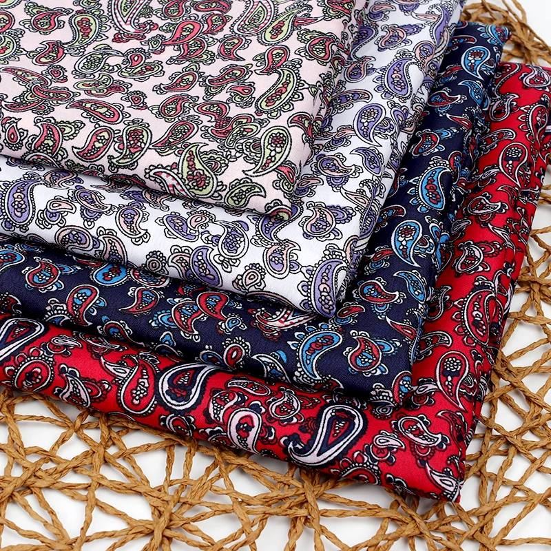 

IBOWS Polyester Cotton Fabric Dense Amoeba Printed Cloth Fabric Dress Scarf accessories Home Textile Handmade DIY 45*150cm/pc
