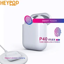 Беспроводные мини-наушники HEYPOD P40 Max TWS для iPhone 7, спортивные стерео беспроводные bluetooth-наушники с микрофоном для Xiaomi