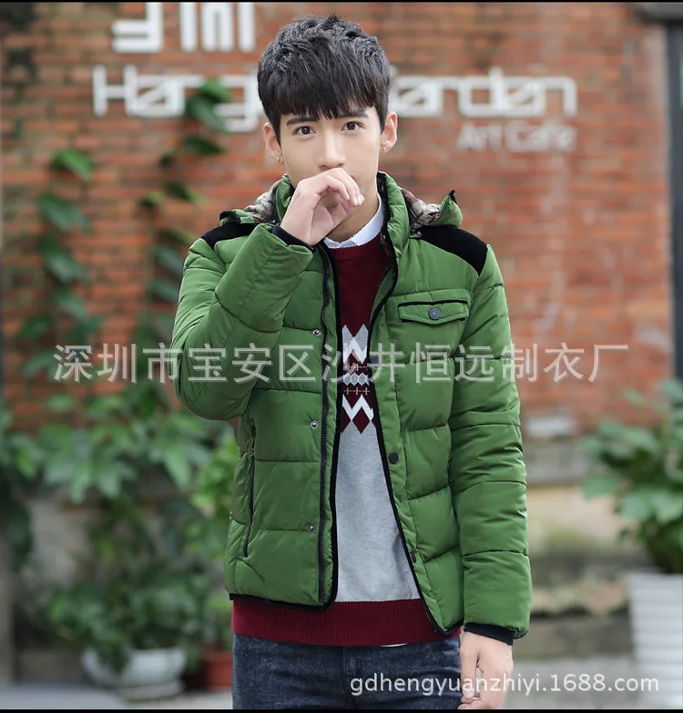 Stock Men's Cotton-padded Jacket Stand Collar Slim Fit Korean-style Fashion MEN'S Coat Cotton-padded Clothes Warm Male Padded