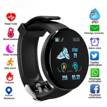 Najnowszy D18S inteligentny zegarek mężczyźni kobiety Smartwatch ciśnienia krwi Sport Tracker bransoletka Fitness krokomierz dla Android IOS inteligentny zegarek tanie tanio Funkcja liczenia kalorii CN (pochodzenie)