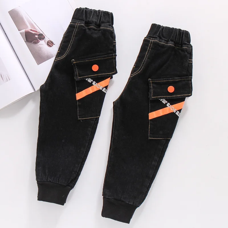 

2019 Spring And Autumn New Style Crawler Children BOY'S Korean-style Casual Pants Fashion Pocket Jeans