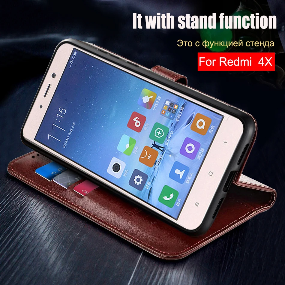 Phone Cases For Xiaomi Redmi 4X Case flip Silicone Soft TPU Back Cover For Xiomi Redmi 4X Redmi4X Case Hongmi 4X Coque Funda xiaomi leather case design