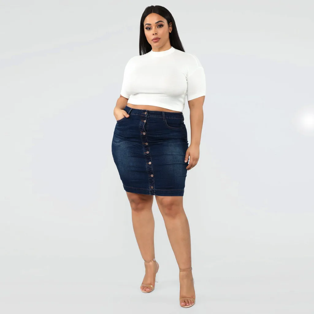 Skirt Women's Skirt Hight Waisted Plus Size Long Pants Pocket Denim Jeans Short Skirts Polyester Womens Skirts Female