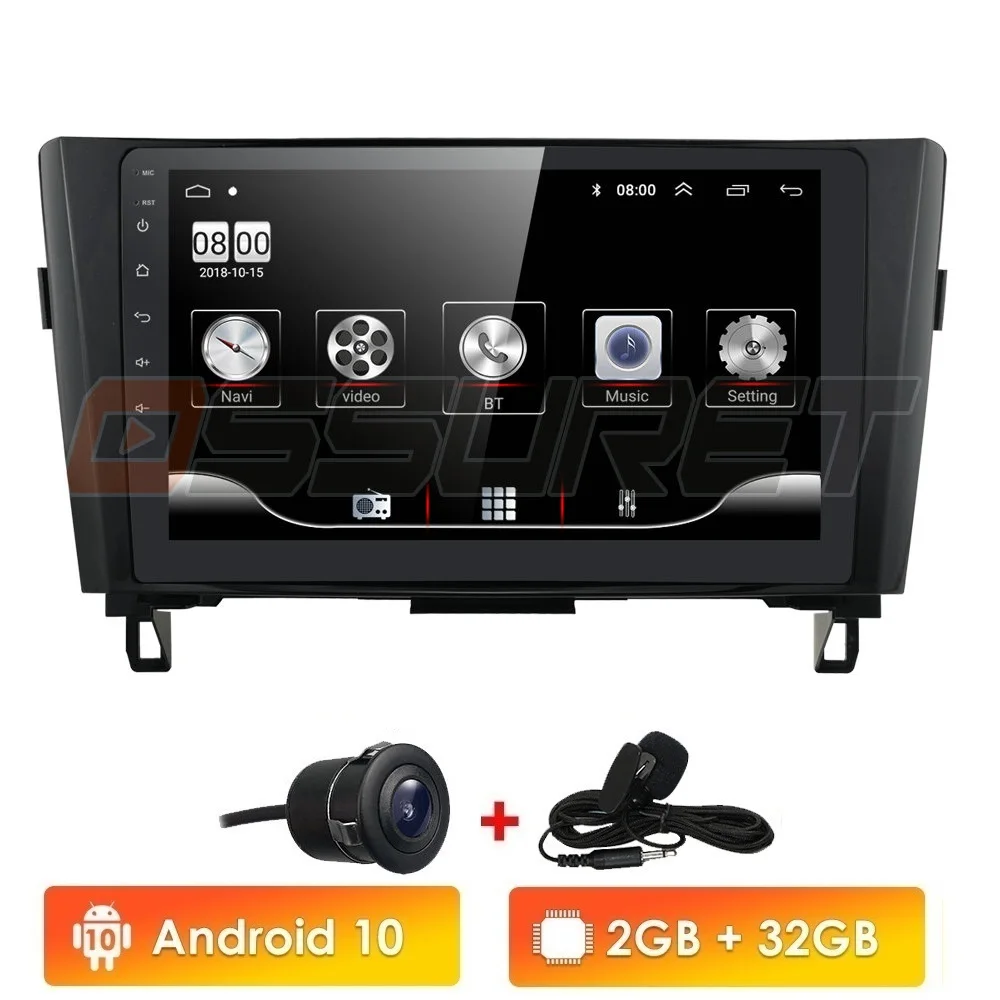 Универсальный автомобильный радиоприемник Qashqai Android 10 4 ядра 1 дюйма 2DIN без DVD