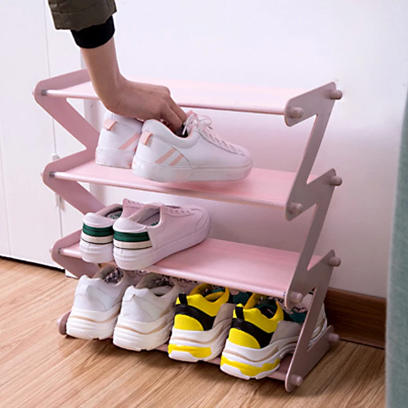 

Shoe Storage Rack Non Woven Stainless Steel Foldable Save Space Multi Layer Assembled Shoe Holder AIA99