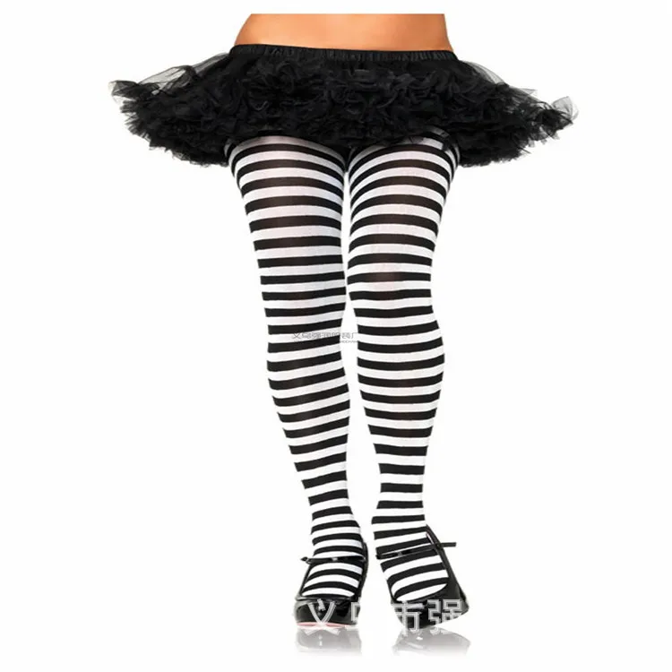 2019 Womens Halloween Stockings Party Cosplay striped Elastic Pantyhose Stockings Autumn Winter Chrismas Club Clown Multicolor