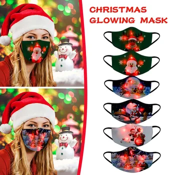 

Fashion luminous Face Mask Protective LED Christmas Mask Light Up Mask Christmas Lights Glowing Mask For Men And Women маска #K