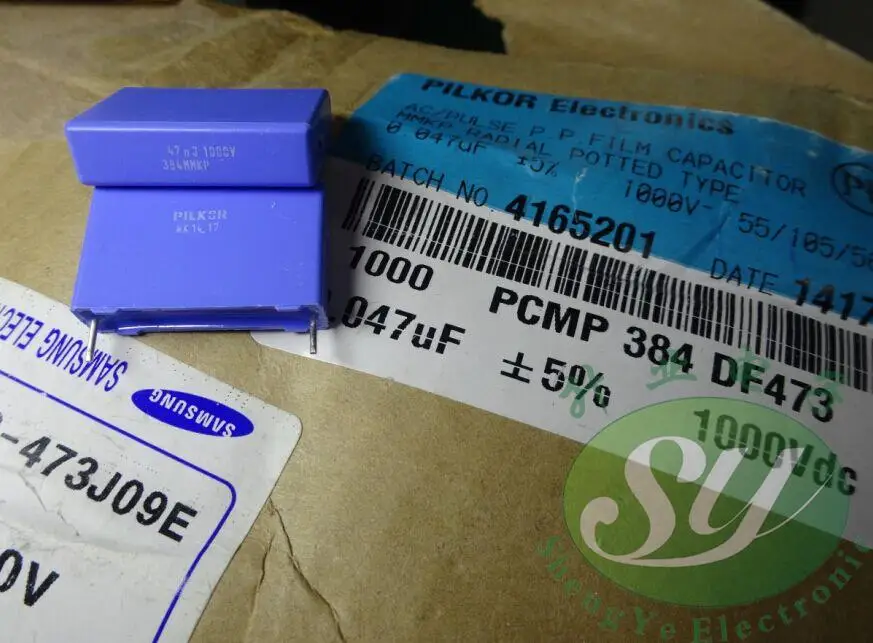 50 шт. PILKOR MKP384 0,047 мкФ/1000 в 47NF 473 пленочный конденсатор 22 мм