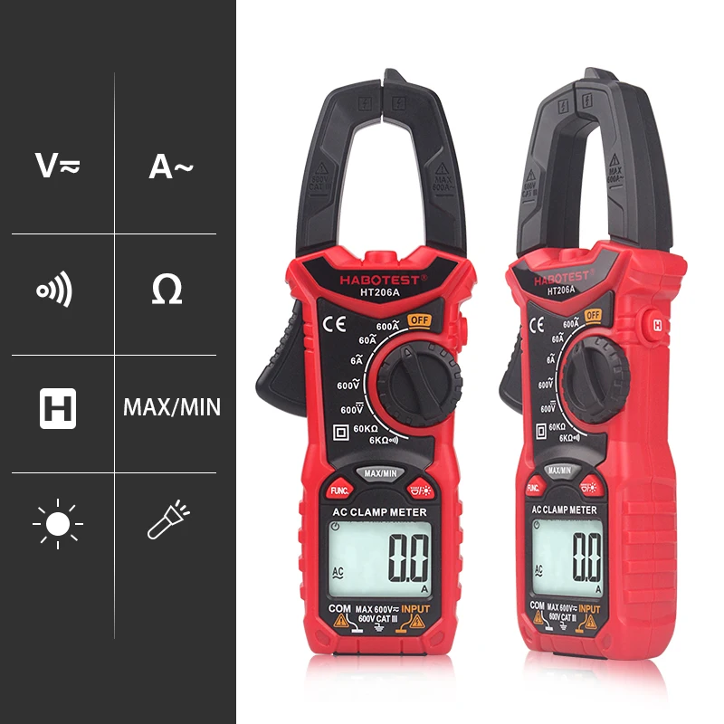 

Habotest HT206A digital clamp meter multimeter pinza amperimetrica