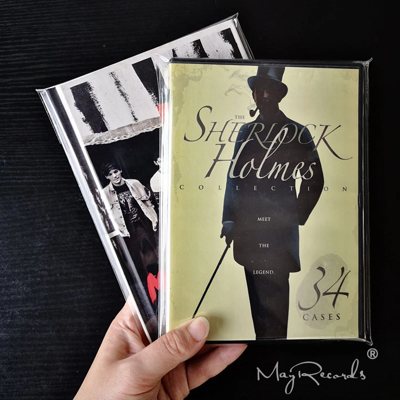 DVD 블루레이 디스크용 투명 방진 재밀봉 가능 보호 외부 슬리브 20개