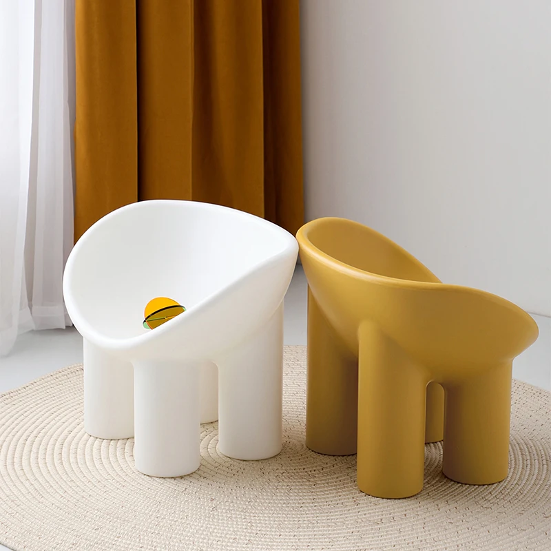 Furniture Creative Elephant Leg Stool Dining Chairs Lovely Sofa Cushion Art Ergonomics Stool Shop Decoration