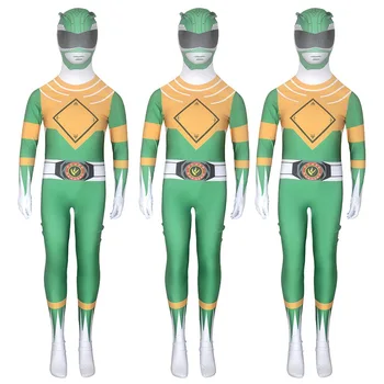 

Kids boy Power Samurai Sentai Shinkenger Costume Lycra Samurai Rangers Cosplay Halloween Red/Pink/Blue/Green/Yellow Ranger Suit