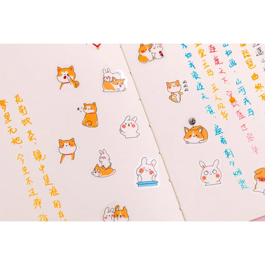6 листов Kawaii собака прозрачная наклейка из ПВХ мультфильм Скрапбукинг наклейка s DIY Дневник палочка этикетка подарок для детей 4 варианта