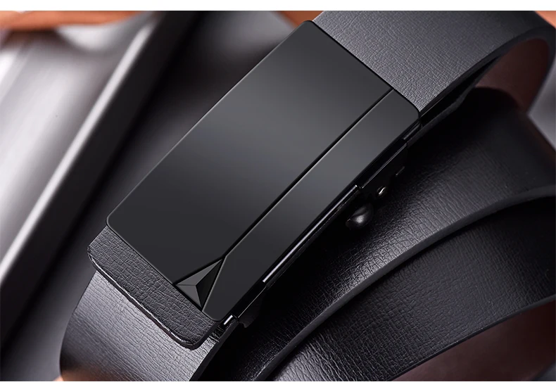 DINISITON Brand Men's belt Automatic Buckle Genuine Leather Belts For man jeans Top Quality Famous Brand Male Strap Dropshipping mens black leather belt