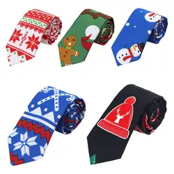 Мужские и женские рождественские галстуки новинка милые снежные мужские шляпы с принтом для праздников и вечеринок
