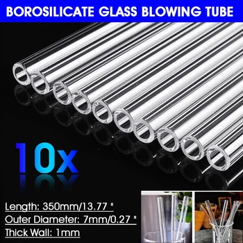 

KICUTE 10pcs 350x7x1mm Transparent Glass Stirring Rod for School Lab Use Stiring Stirrer Laboratory Glass Buret Mixer Wholesale