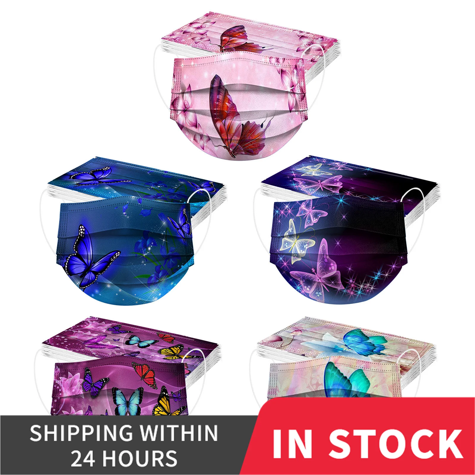 50-100pcs Adult Butterfly Mask Disposable High Quality Mask protection 3ply Earhook Маска На Рот Face Маска На Рот Mascara