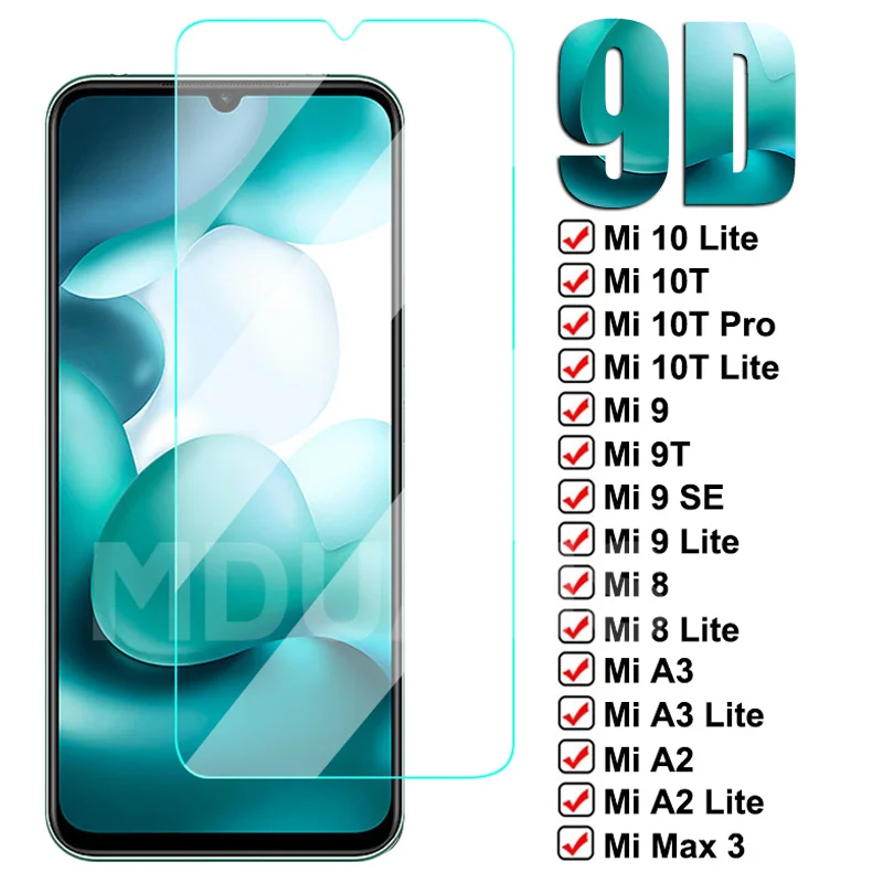 9D защитное закаленное стекло для Xiaomi Mi 9 8 SE A3 A2 Lite 6 6X Max 3 Защита экрана 10T 10 9T Pro